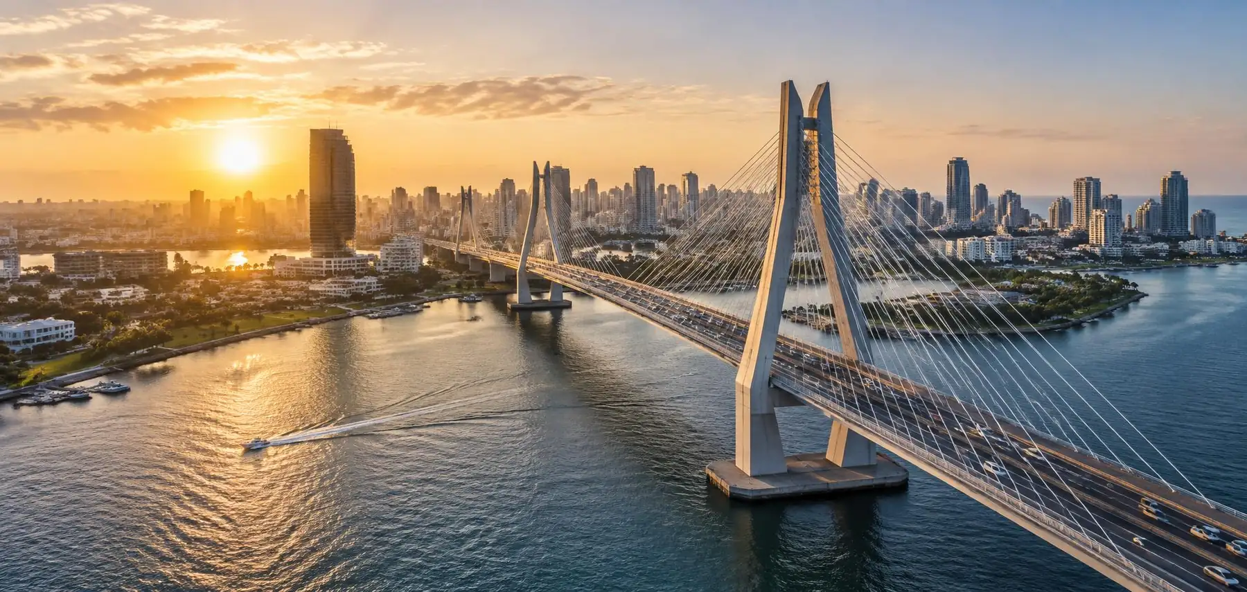 Modern bridge infrastructure in an African city